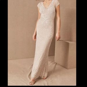 Anthropologie x BHLDN Sanders Dress in Nude